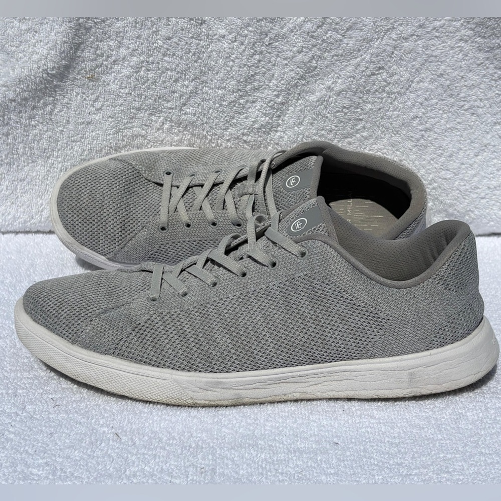Peter Millar Men's Light Gray Knit Lace-Up Sneakers - ME0EF15